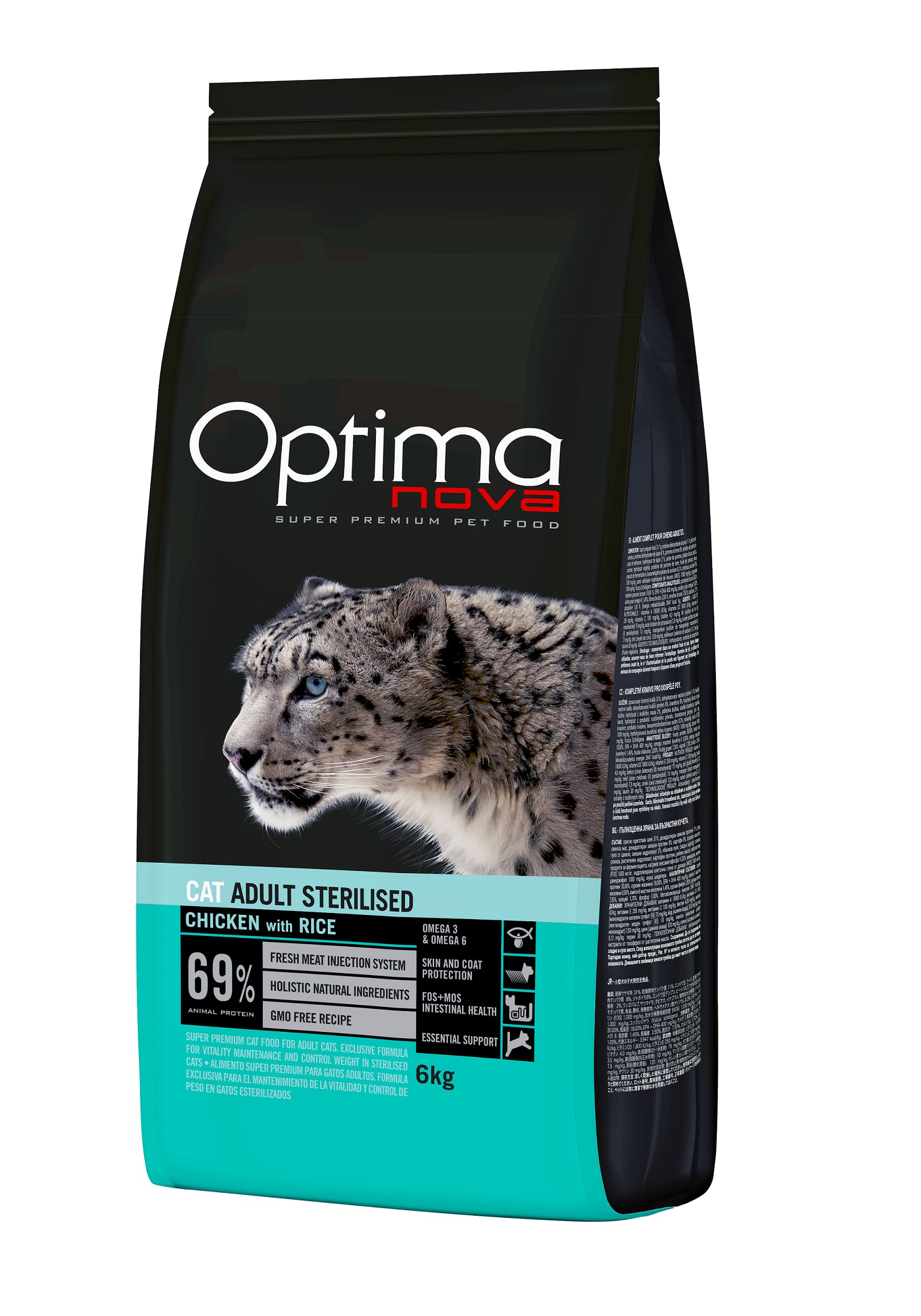 Optimanova cat adult Sterilised Pile/riža 6kg LG NOVO